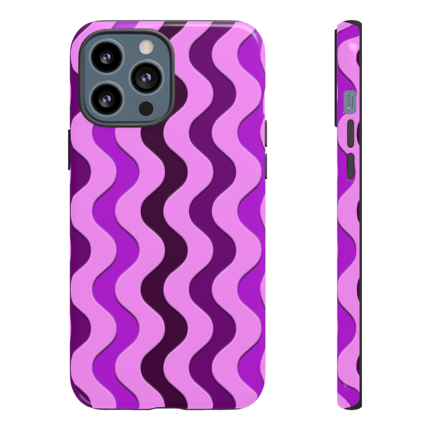 Vertical retro wavy purple and pink - Tough Cases