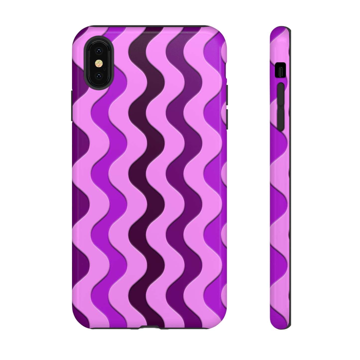 Vertical retro wavy purple and pink - Tough Cases