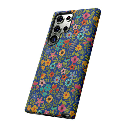 Playful Spring flowers - blue - Tough Cases