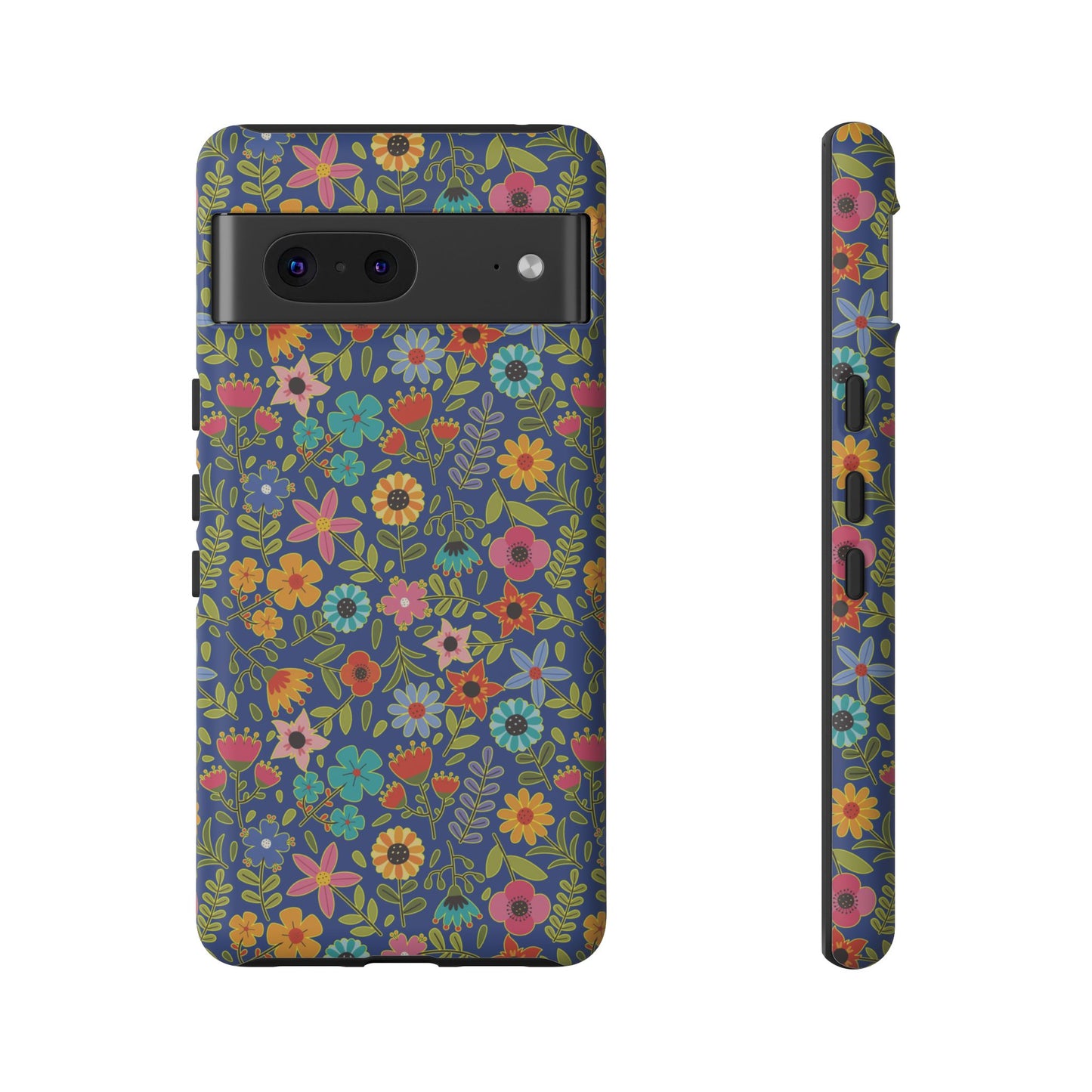 Playful Spring flowers - blue - Tough Cases