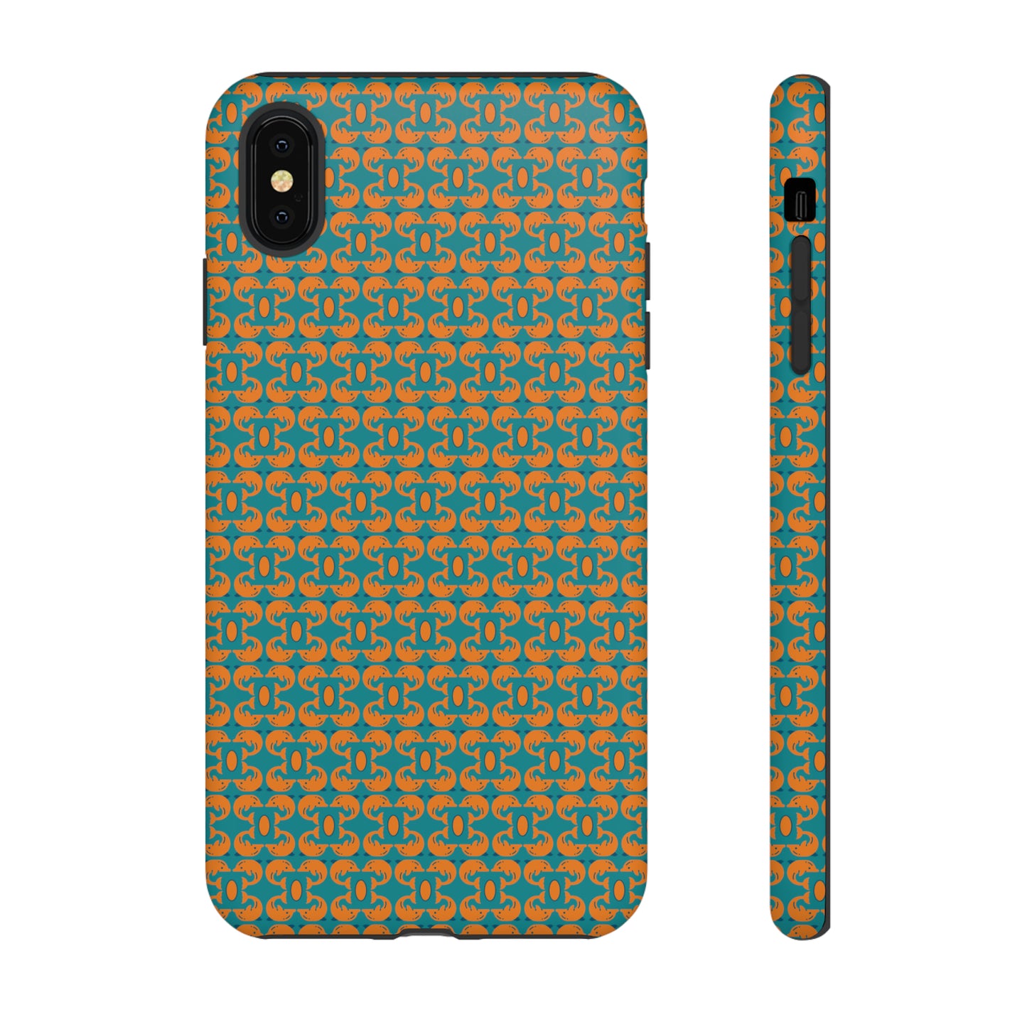 Playful dolphins - Orange - Aqua 008E97 - Tough Cases