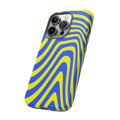 Retro wavy - yellow and blue - Tough Cases