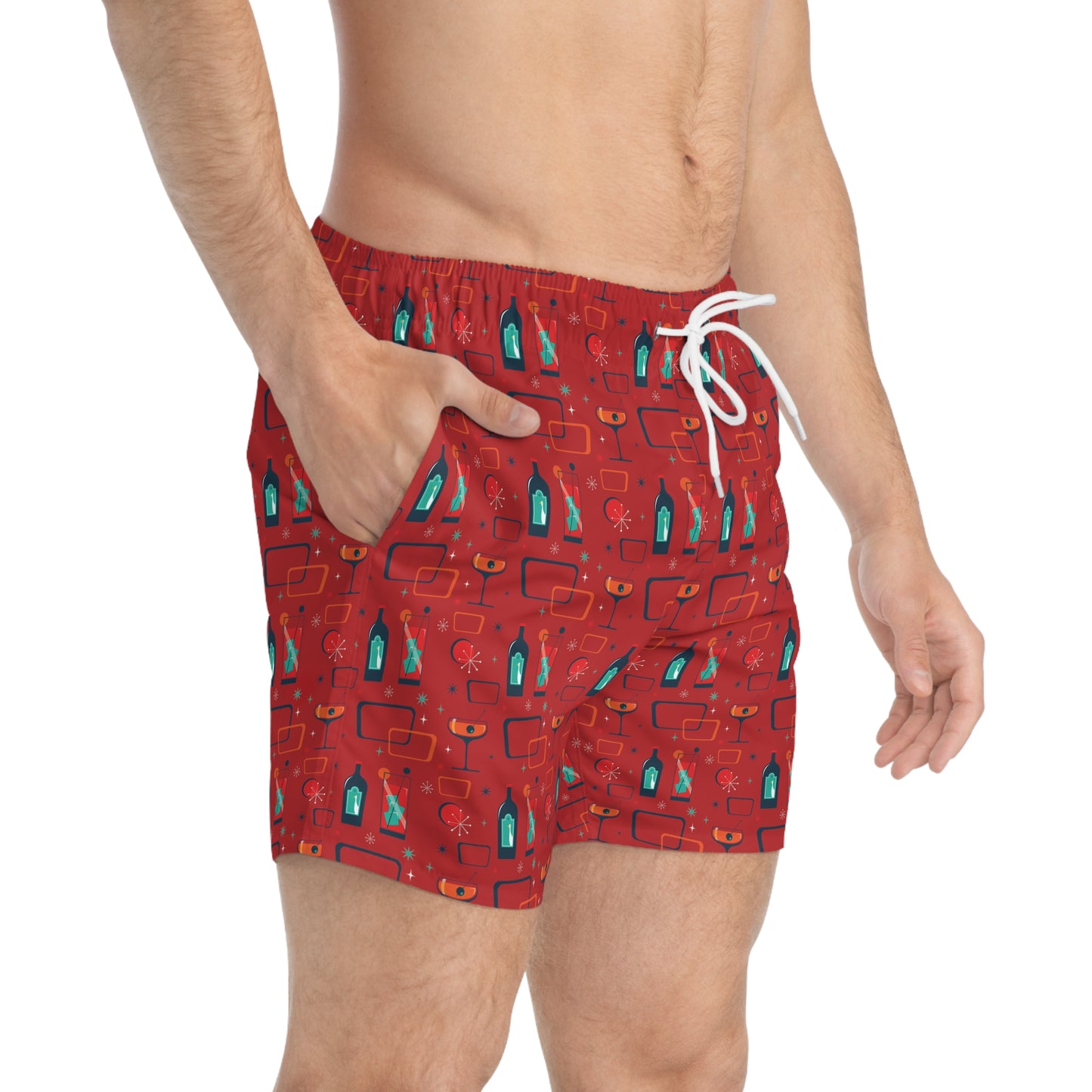 Cocktail Time - Red c20011 - Swim Trunks