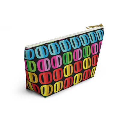 Letter Art - D - Black 000000 - Accessory Pouch w T-bottom