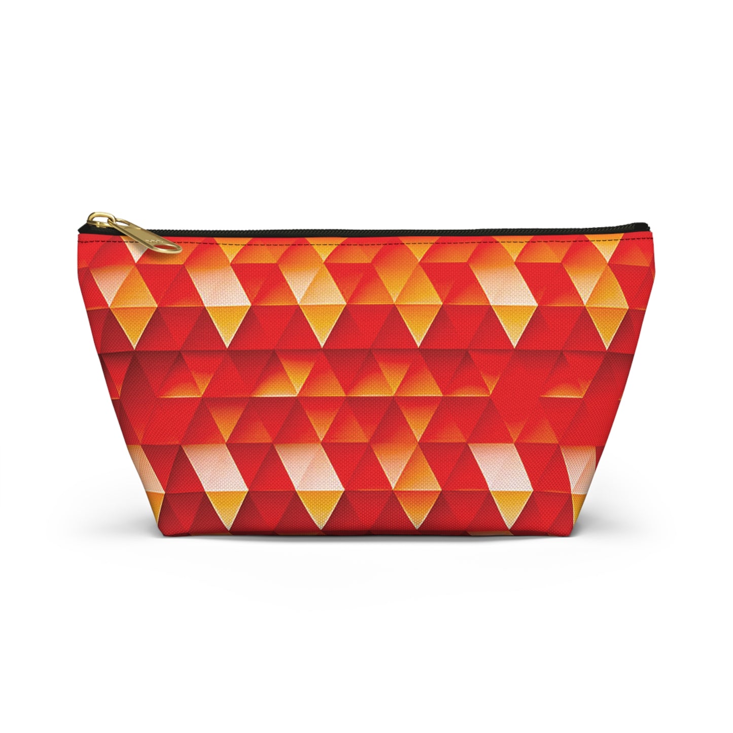 Geometric Flame - Red Triangles - Boston University Red d00000 - Accessory Pouch w T-bottom