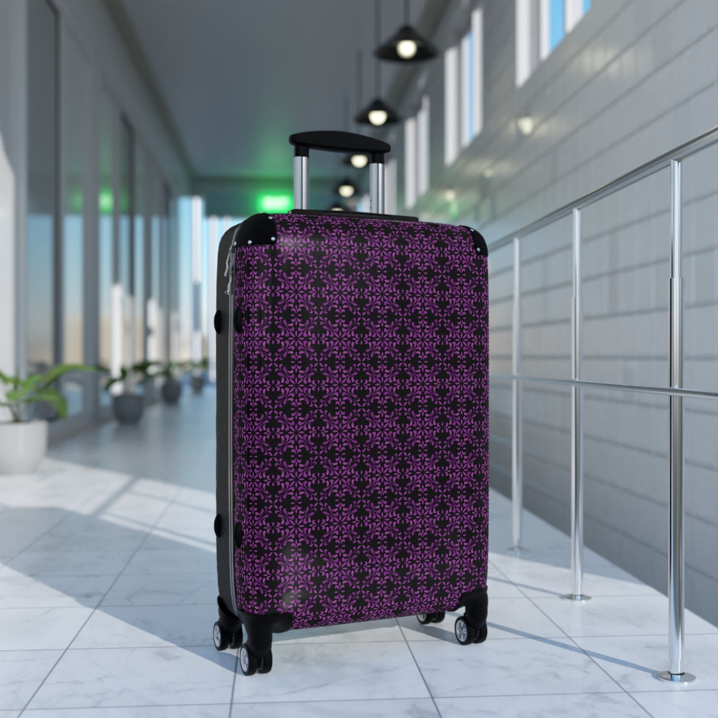 Vibrant Kaleidoscope - Purple - Black - Suitcases