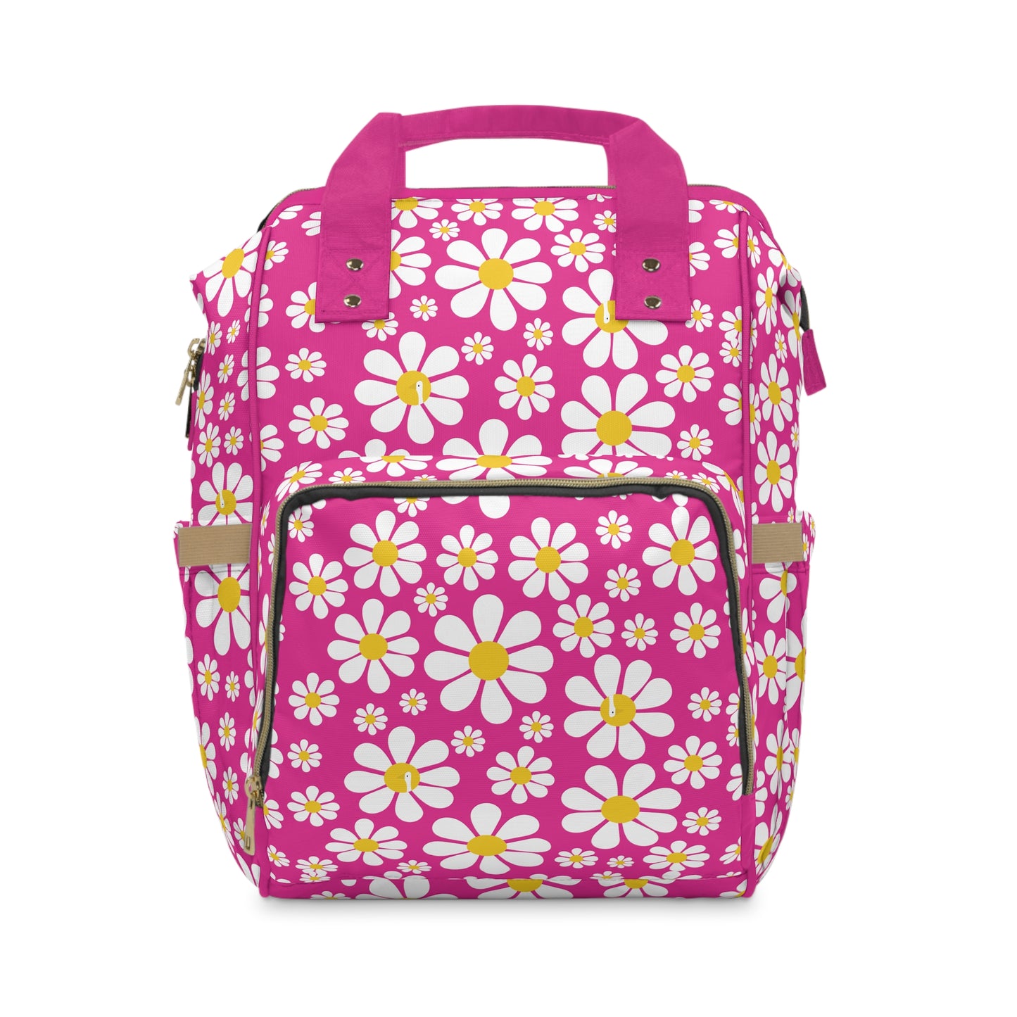 Ducks in Daisies - Mean Girls Lipstick ff00a8  - Multifunctional Diaper Backpack