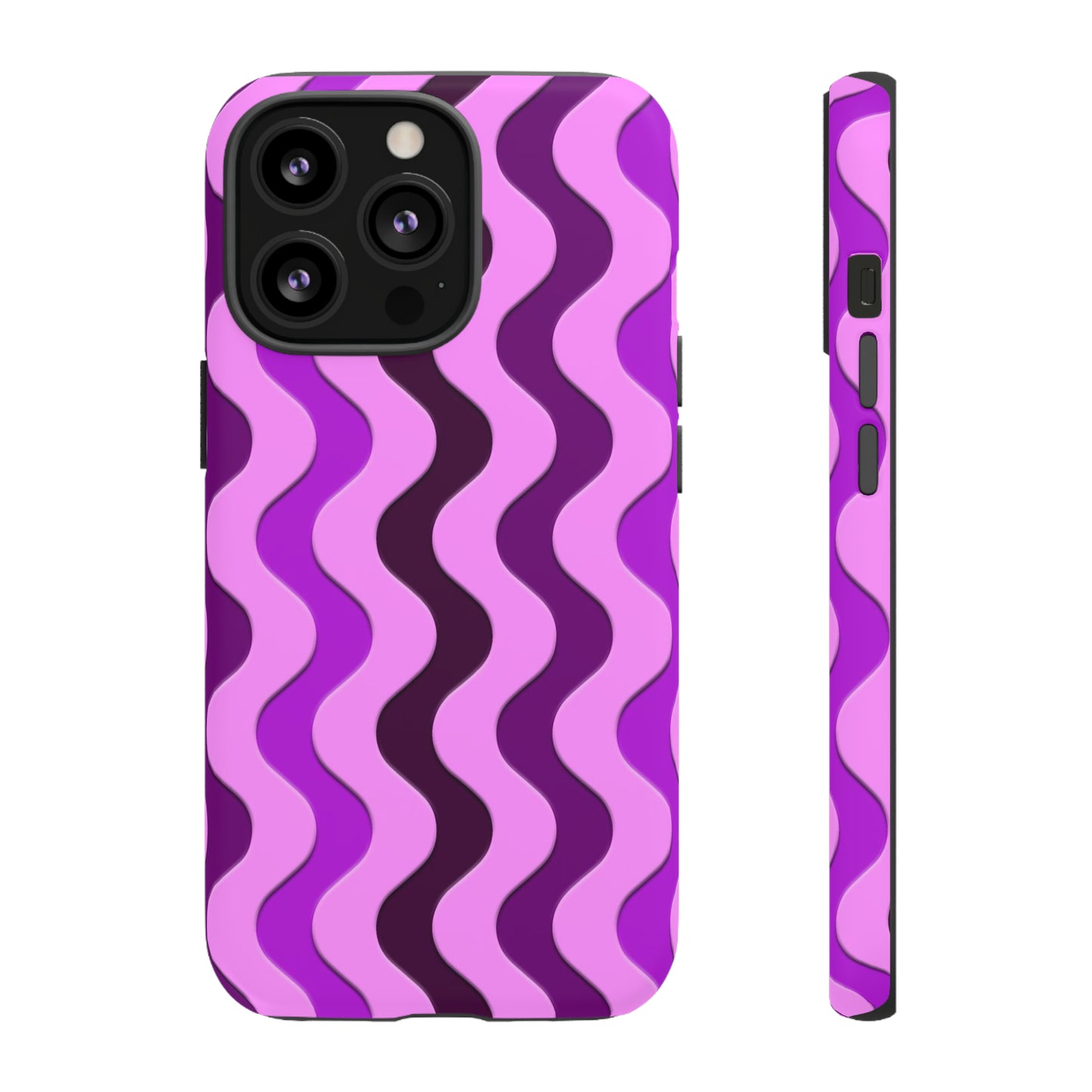 Vertical retro wavy purple and pink - Tough Cases