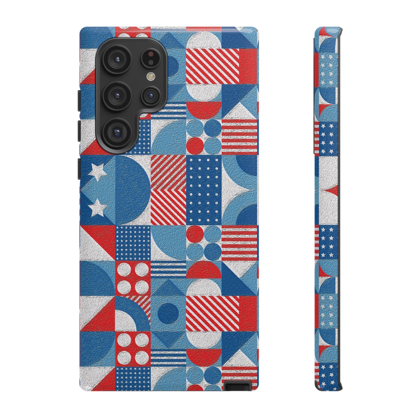 Red White and Blue Bold Pattern - BIG - Oil Paint Texture - Tough Cases