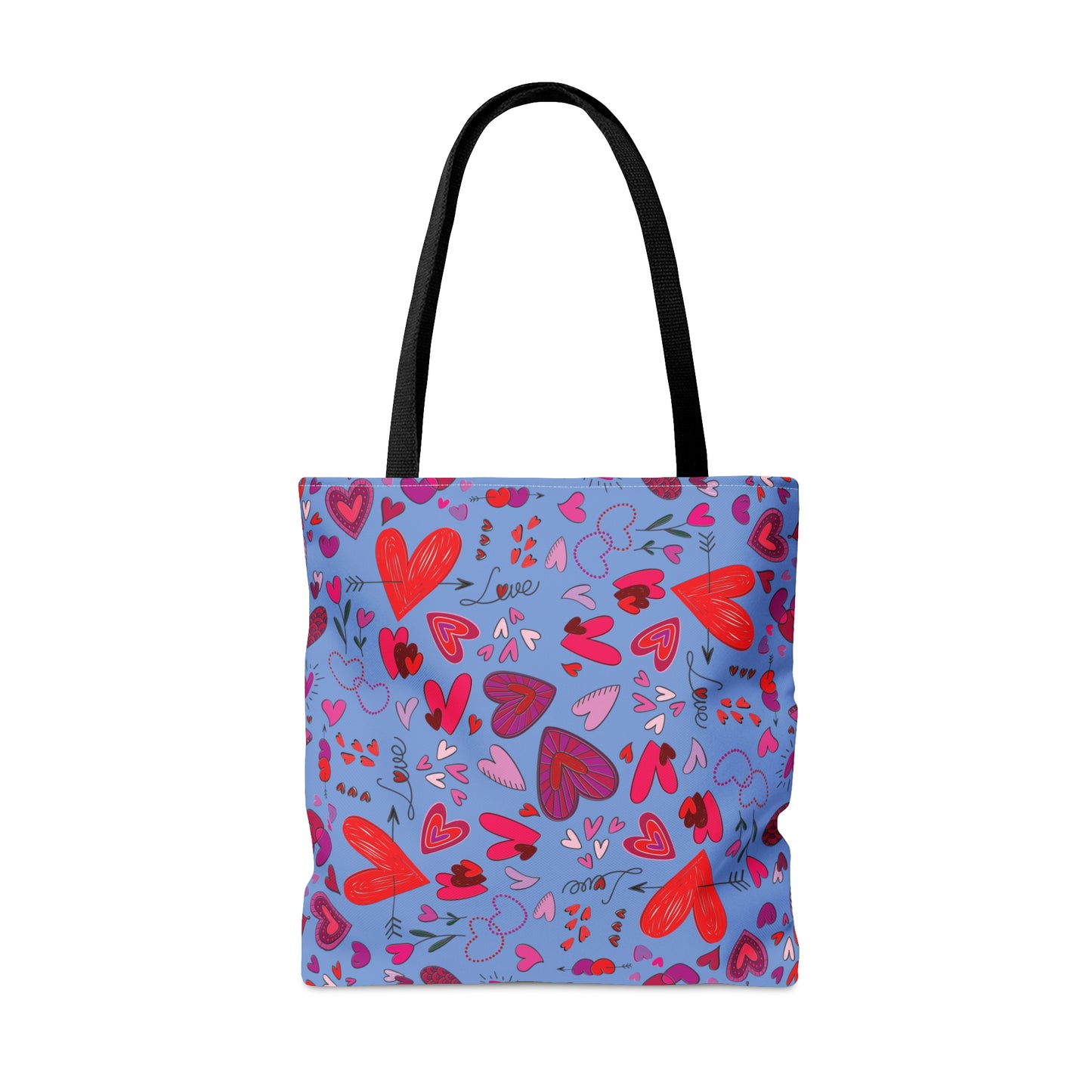 Heart Doodles - Fennel Flower 74a6ff - Tote Bag