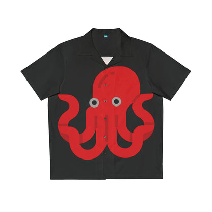 BIG Octopus - Black 000000 - Men's Hawaiian Shirt