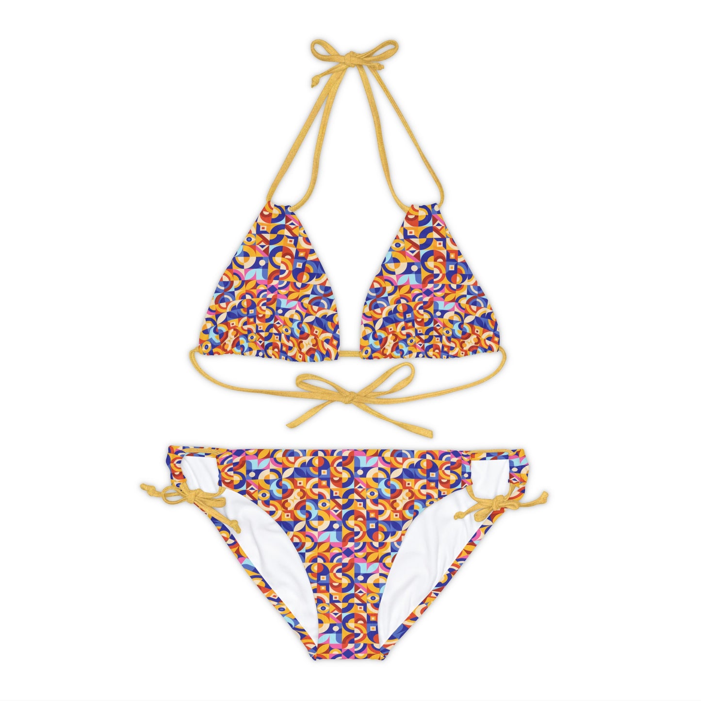 Bold Geometric pattern - Strappy Bikini Set