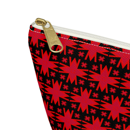 Letter Art - M - Red - Black 000000 - Accessory Pouch w T-bottom