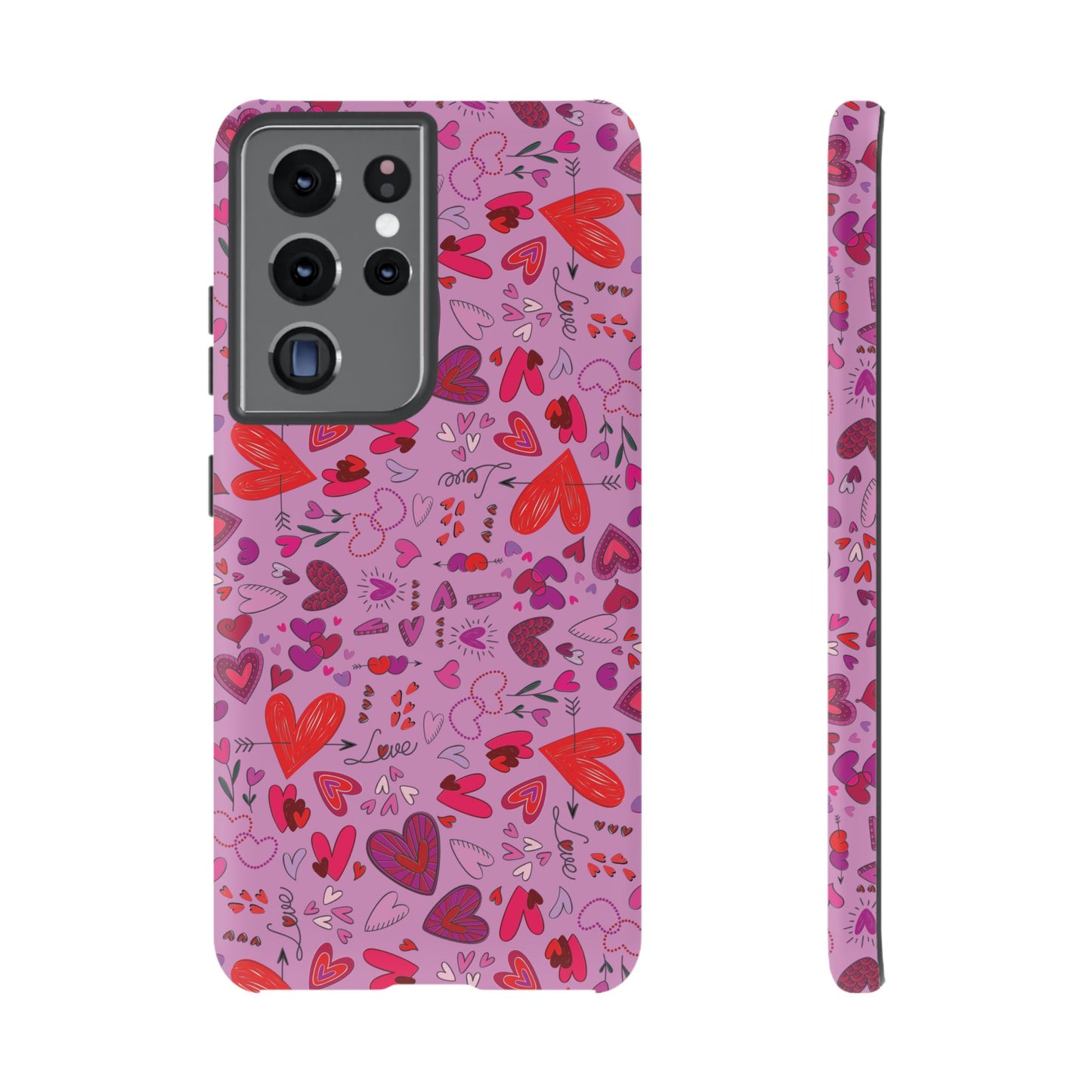 Heart Doodles - Fuschia Pink ff8eff - Tough Cases