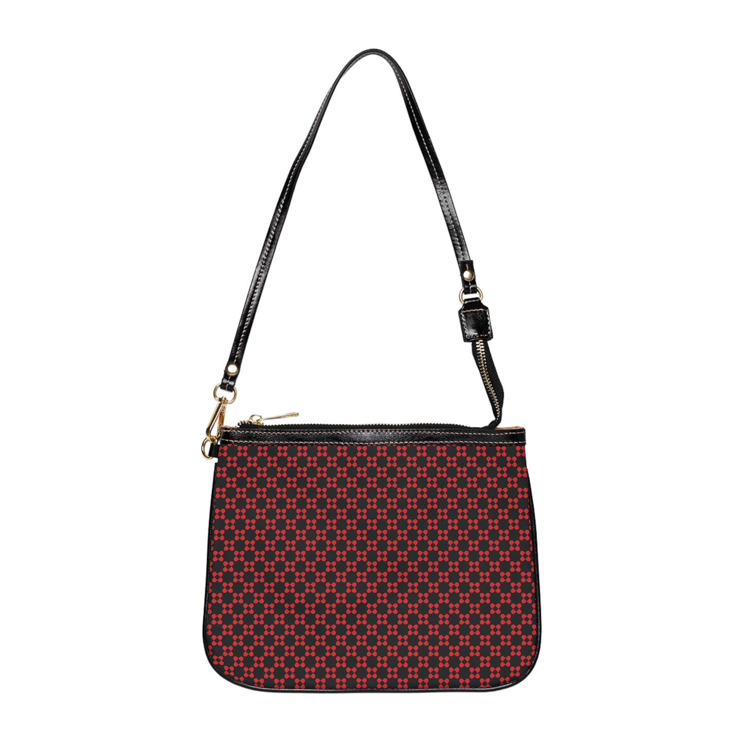 Pixel Petals - Red - Black - Small Shoulder Bag