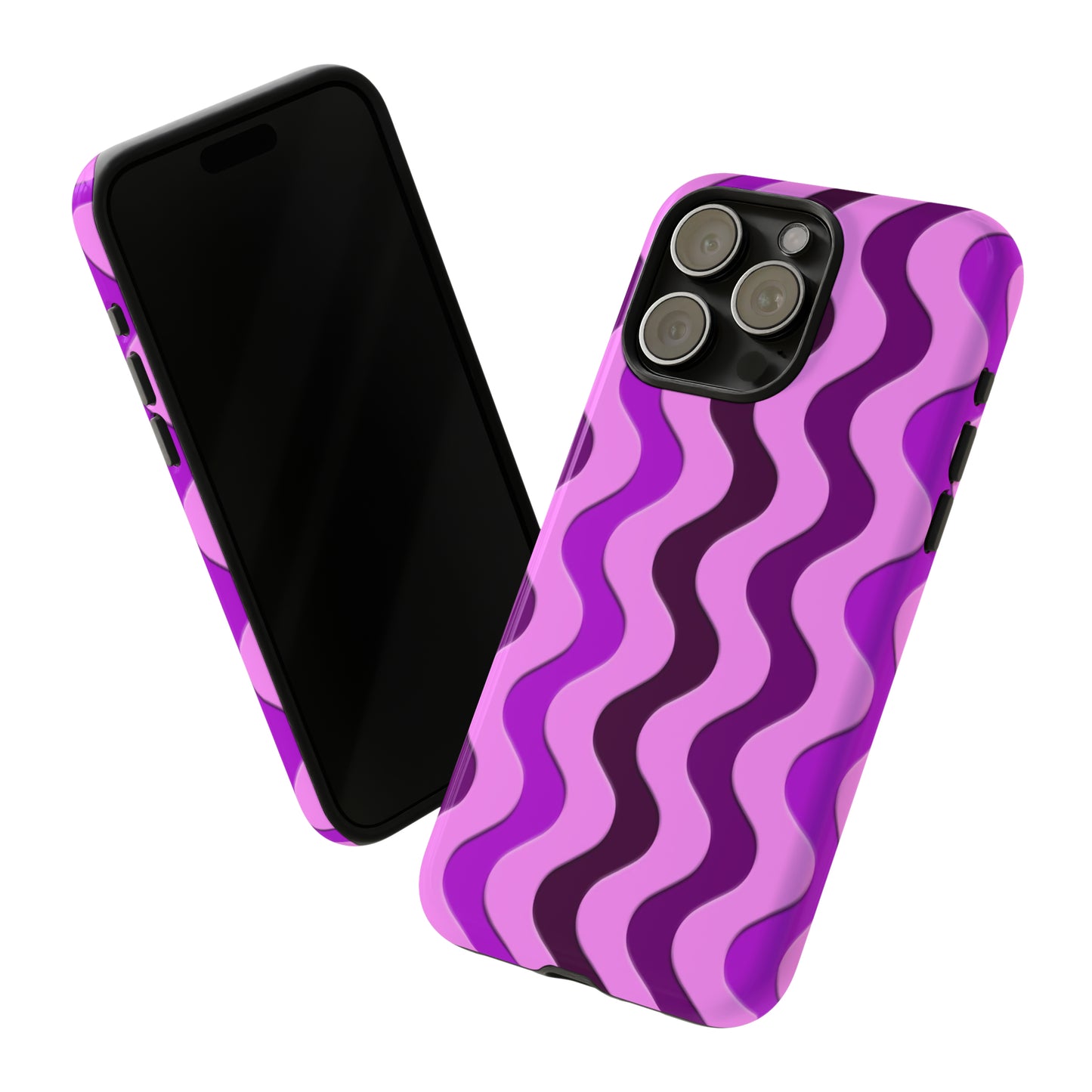 Vertical retro wavy purple and pink - Tough Cases