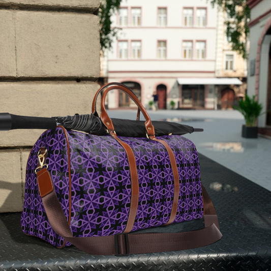 Letter Art - A - Purple - Black 000000 - Waterproof Travel Bag