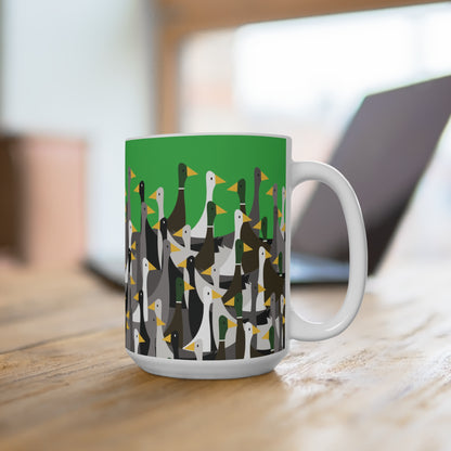 That is a LOT of ducks - Lime Green 21C12E - Mug 15oz