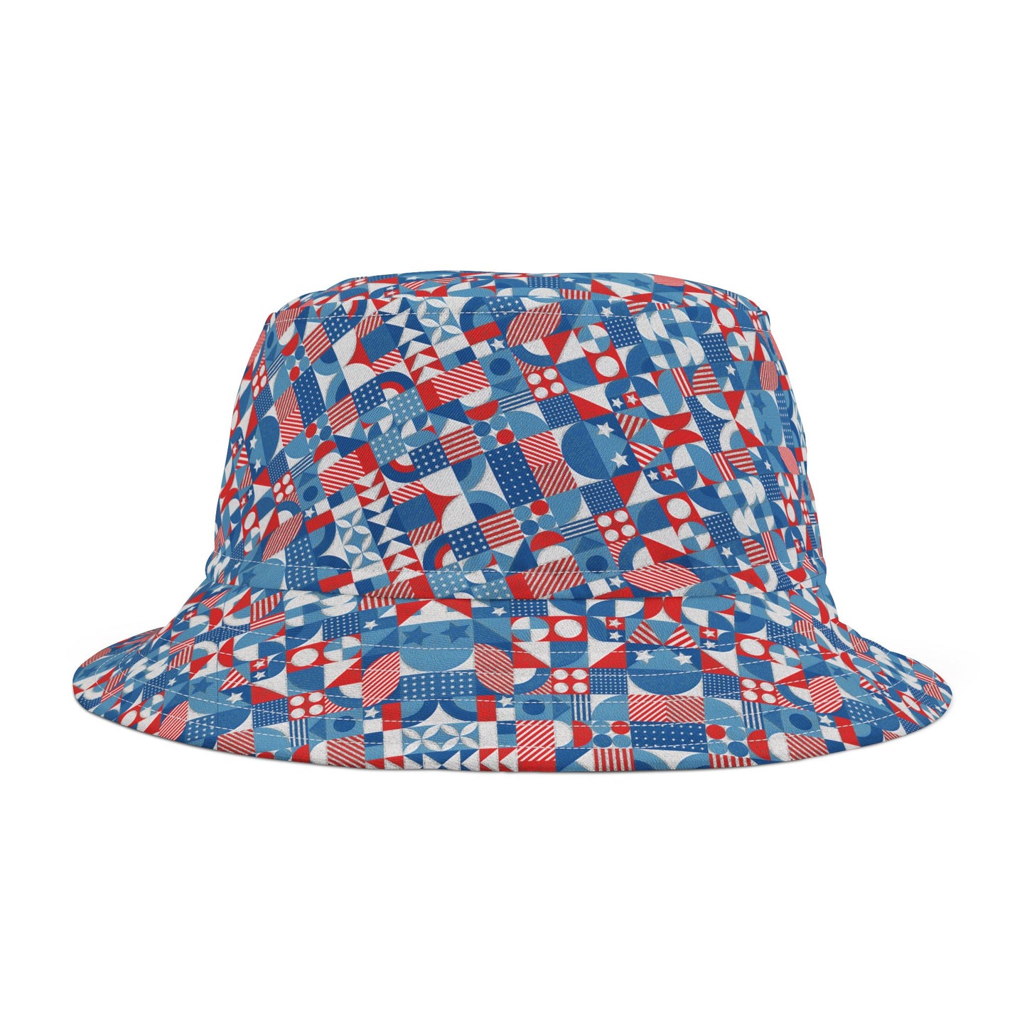 Red White and Blue Bold Pattern - Oil Paint Texture - Bucket Hat (AOP)