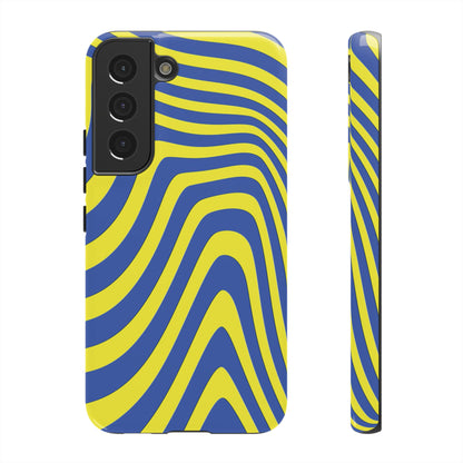 Retro wavy - yellow and blue - Tough Cases