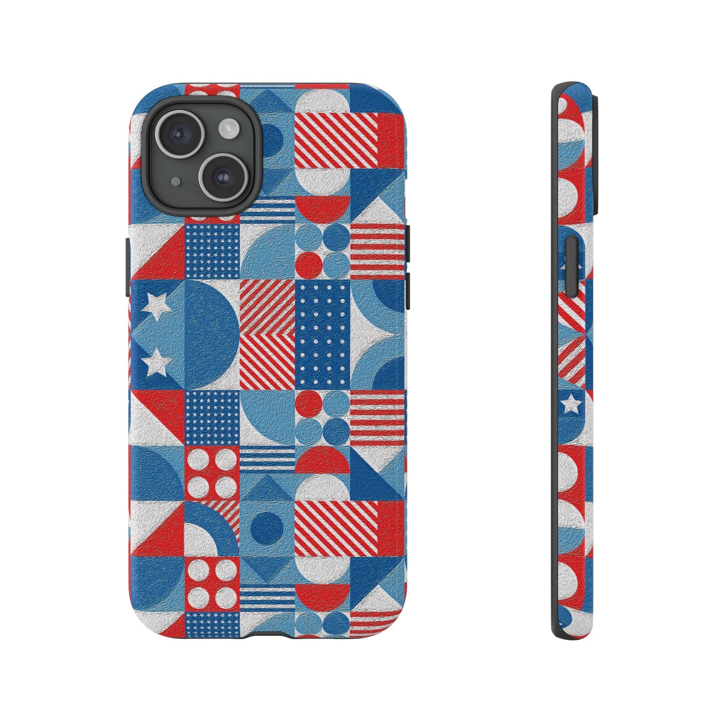 Red White and Blue Bold Pattern - BIG - Oil Paint Texture - Tough Cases