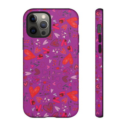 Heart Doodles - Deep Magenta B805AE - Tough Cases