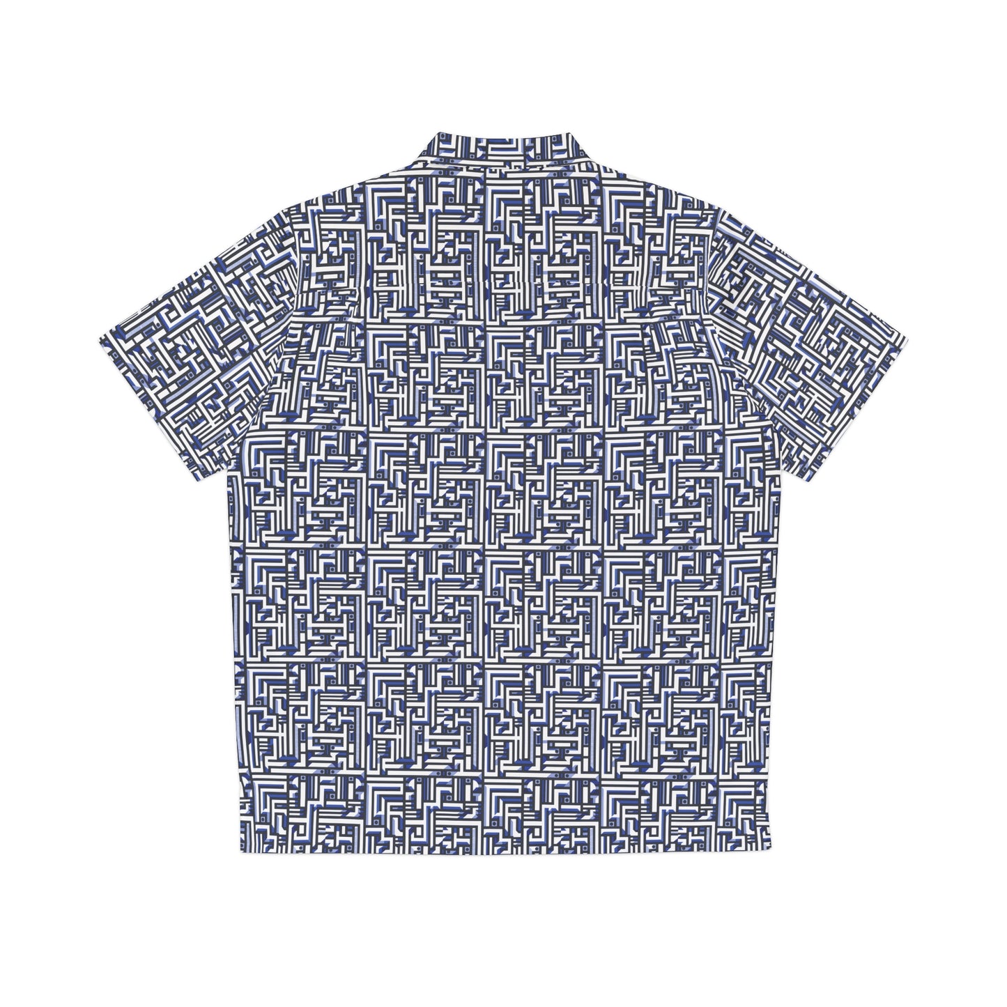Futuristic Pattern - Blue - Men's Hawaiian Shirt