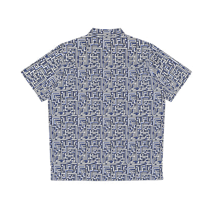 Futuristic Pattern - Blue - Men's Hawaiian Shirt