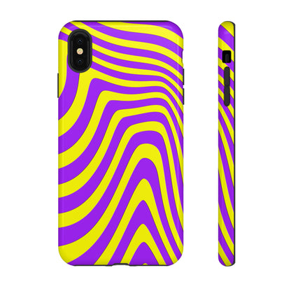 Retro wavy - yellow and purple - Tough Cases