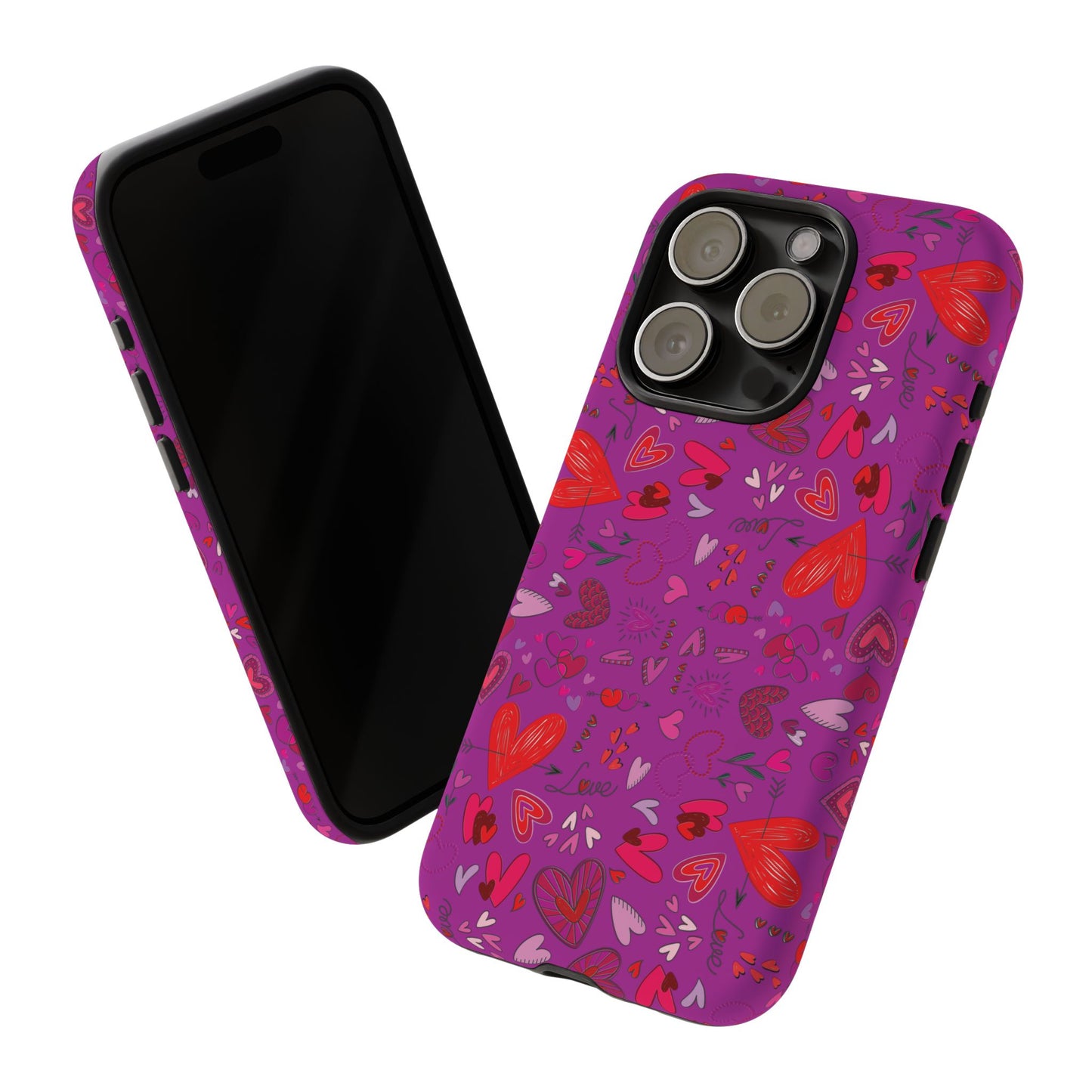 Heart Doodles - Deep Magenta B805AE - Tough Cases