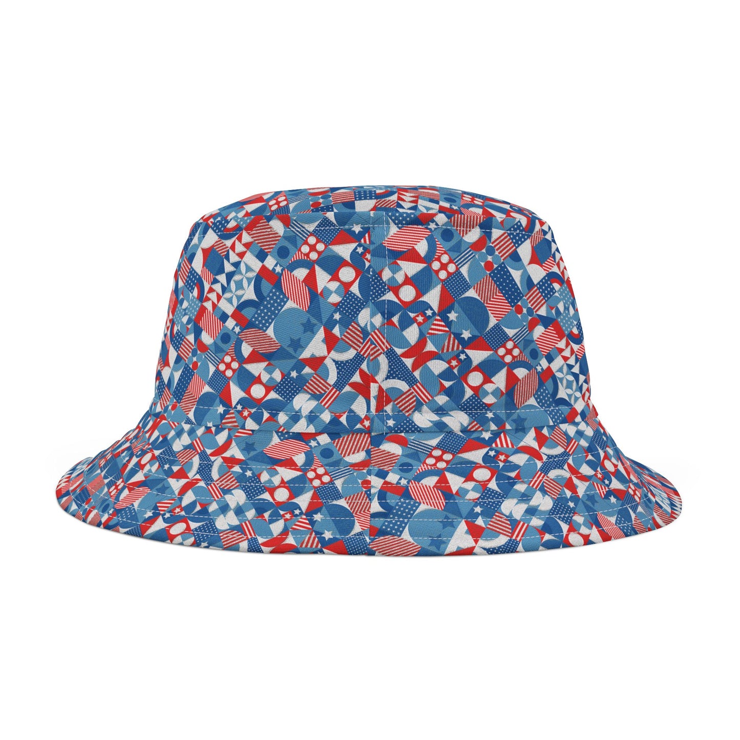 Red White and Blue Bold Pattern - Oil Paint Texture - Bucket Hat (AOP)