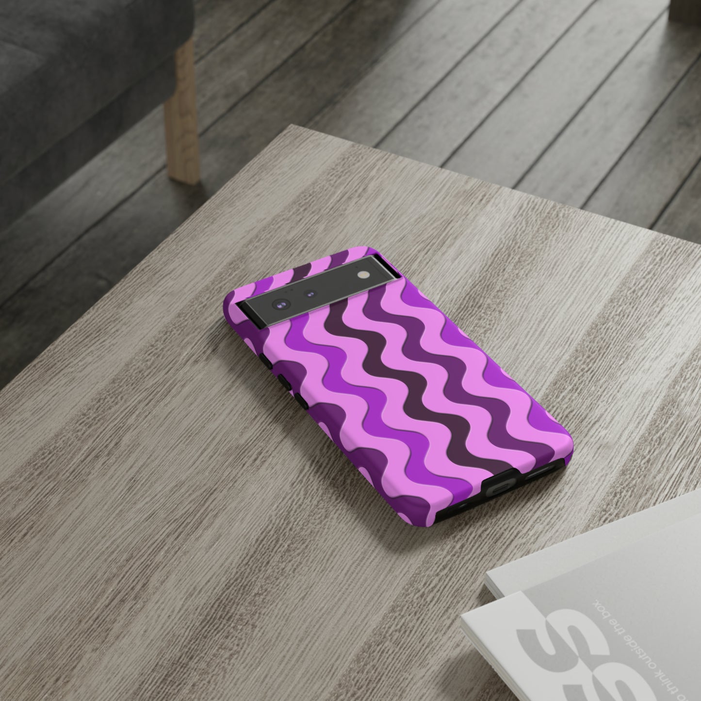 Vertical retro wavy purple and pink - Tough Cases