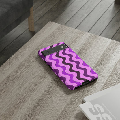 Vertical retro wavy purple and pink - Tough Cases