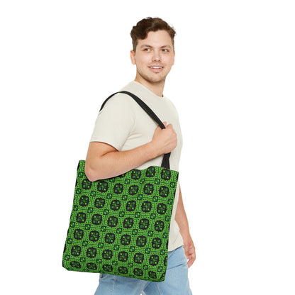 Letter Art - B - Green - Black 000000 - Tote Bag