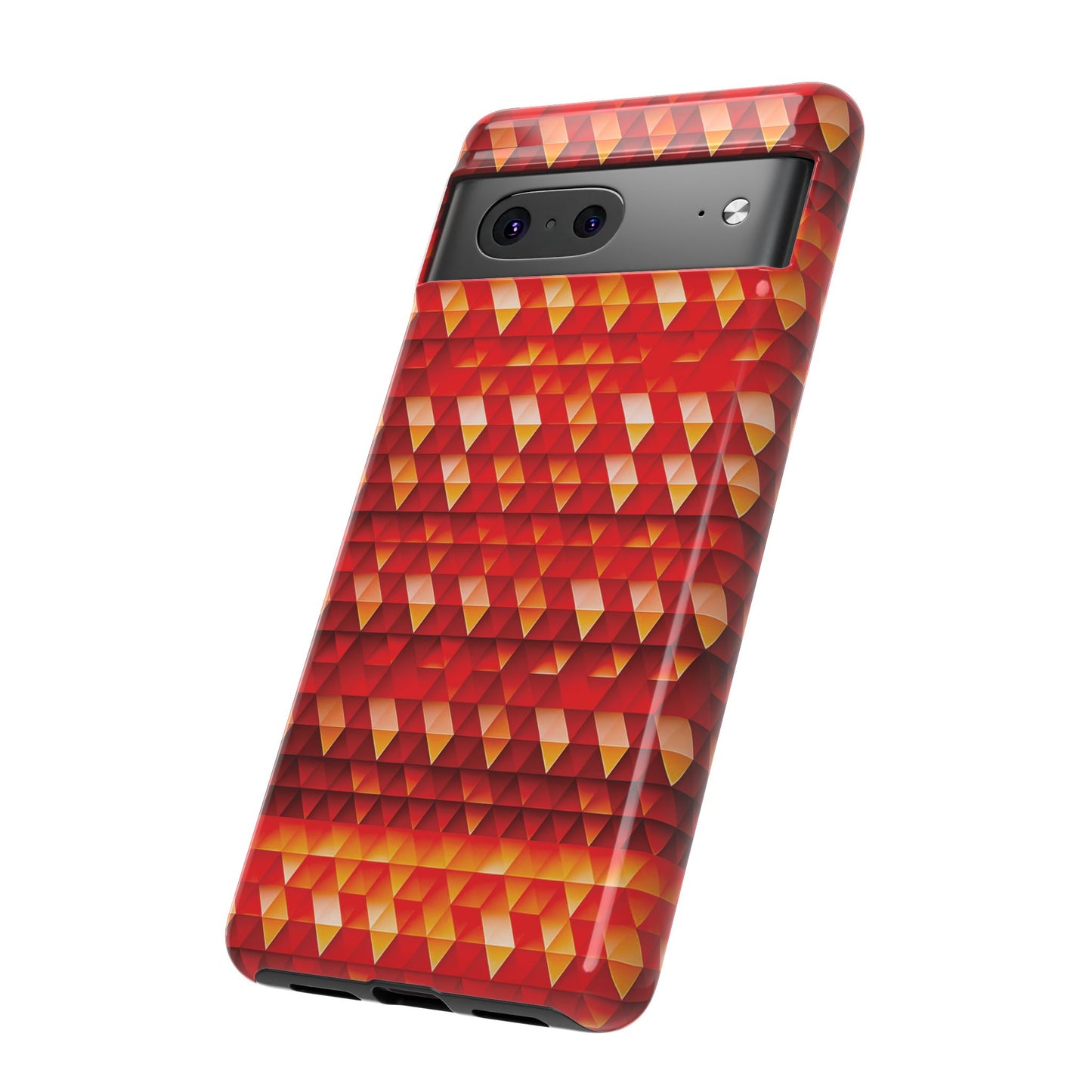 Geometric Flame - Red Triangles - Boston University Red d00000 - Tough Cases