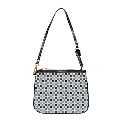 Pixel Petals - Black - Silver Flake - Small Shoulder Bag