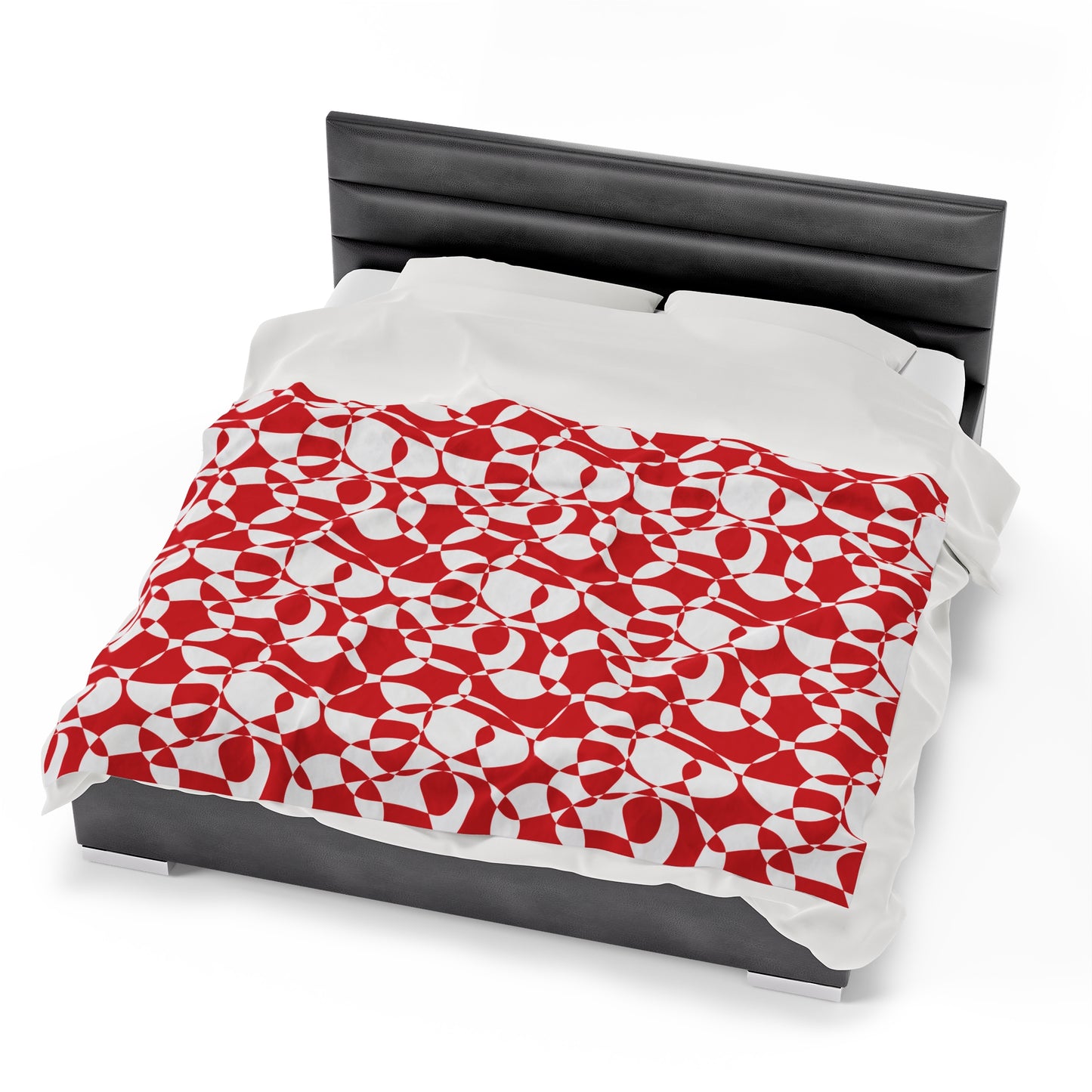 Scarlet Symphony - White - Velveteen Plush Blanket