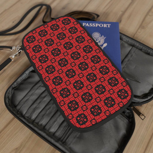 Passport Wallet - Letter Art - B - Red - Black