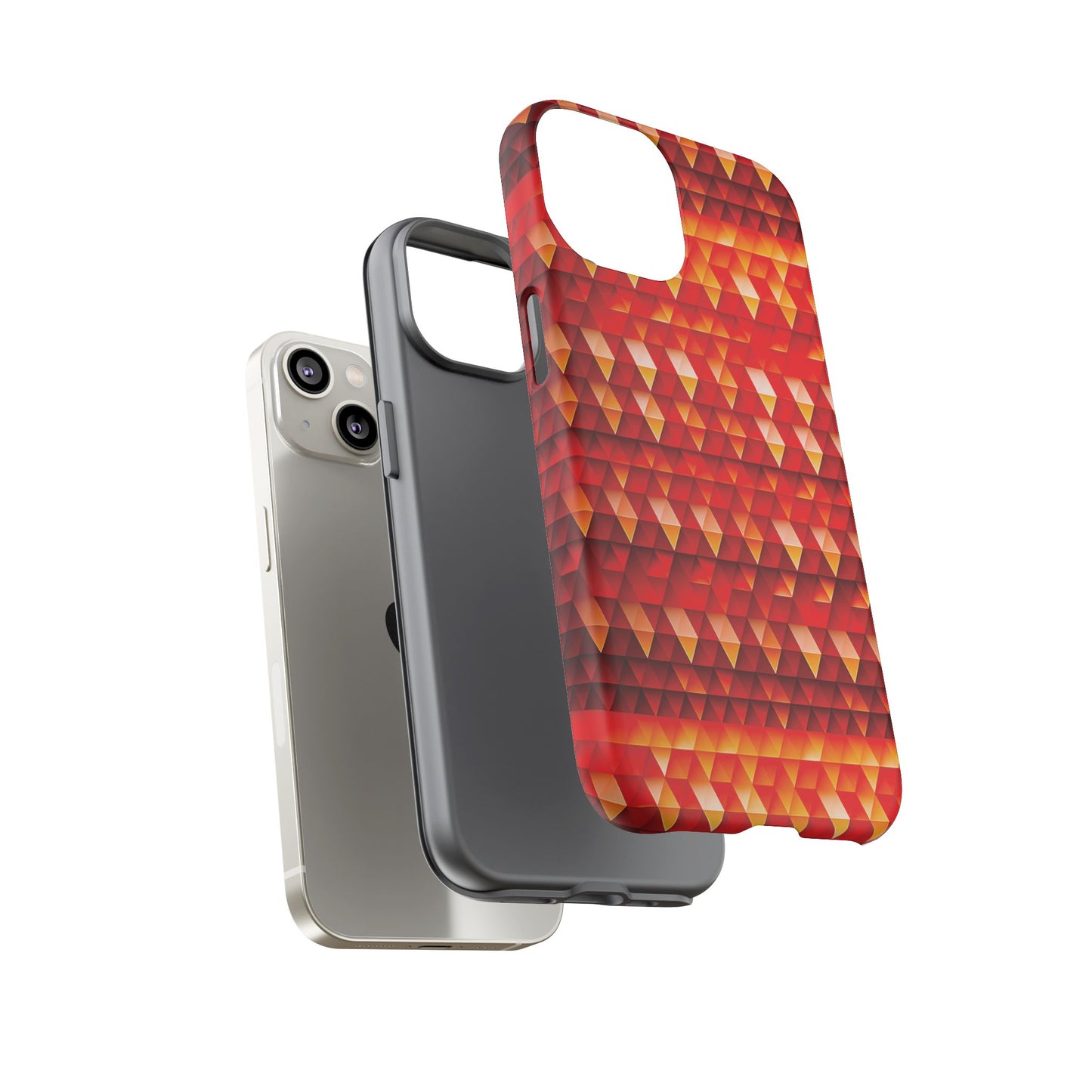 Geometric Flame - Red Triangles - Boston University Red d00000 - Tough Cases