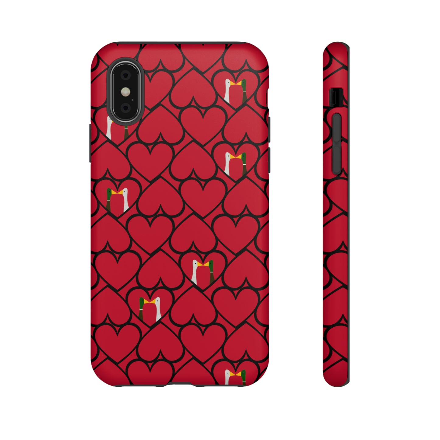 Ducks in hearts - Fire Engine Red c8092e - Tough Cases