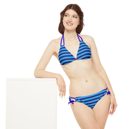 Blueberry Bliss - Azure 0080FF - Strappy Bikini Set