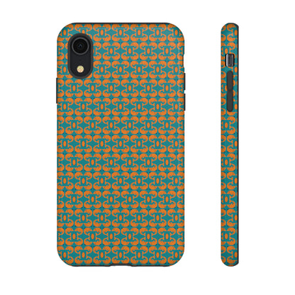 Playful dolphins - Orange - Aqua 008E97 - Tough Cases