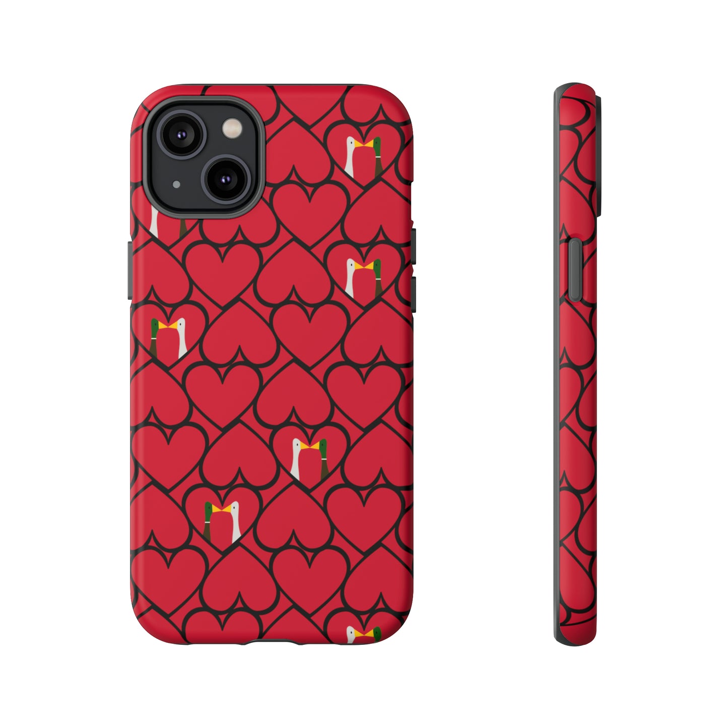 Ducks in hearts - Fire Engine Red c8092e - Tough Cases