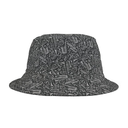 Band Camp - Gray - Black 000000 - Bucket Hat (AOP)