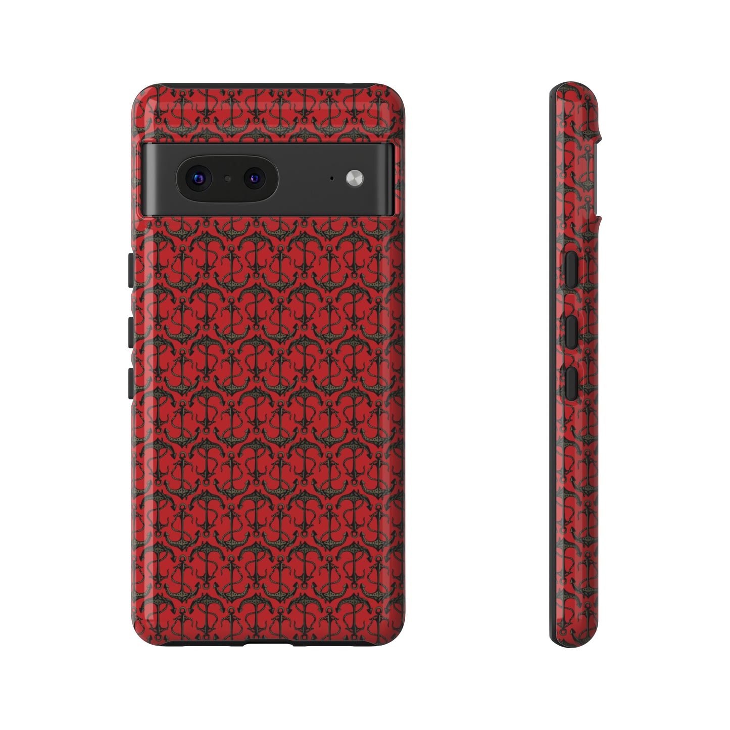 Anchors Away - Black Gray - Scarlet de0000 - Tough Cases