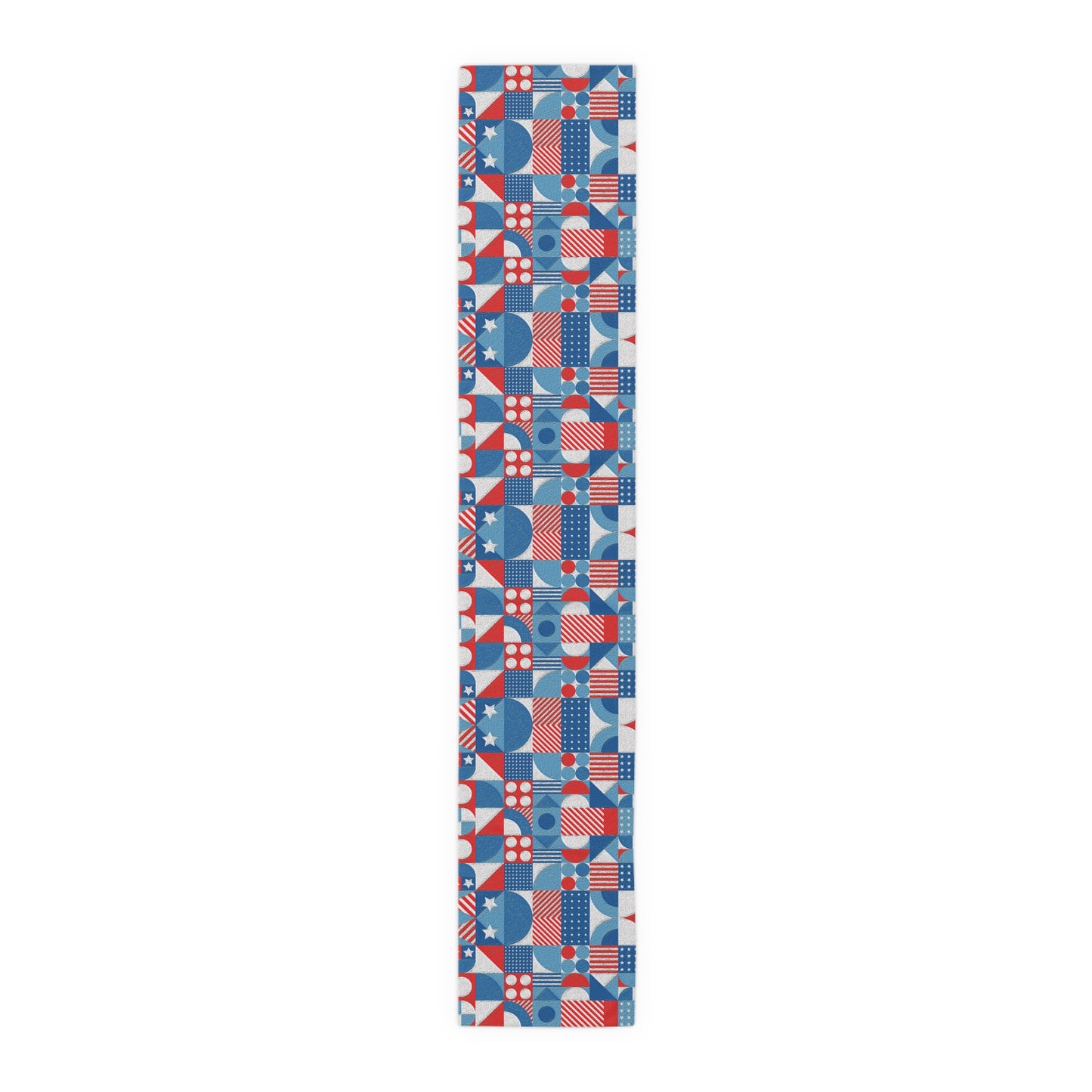 Red White and Blue Bold Pattern - Oil Paint Texture - Table Runner