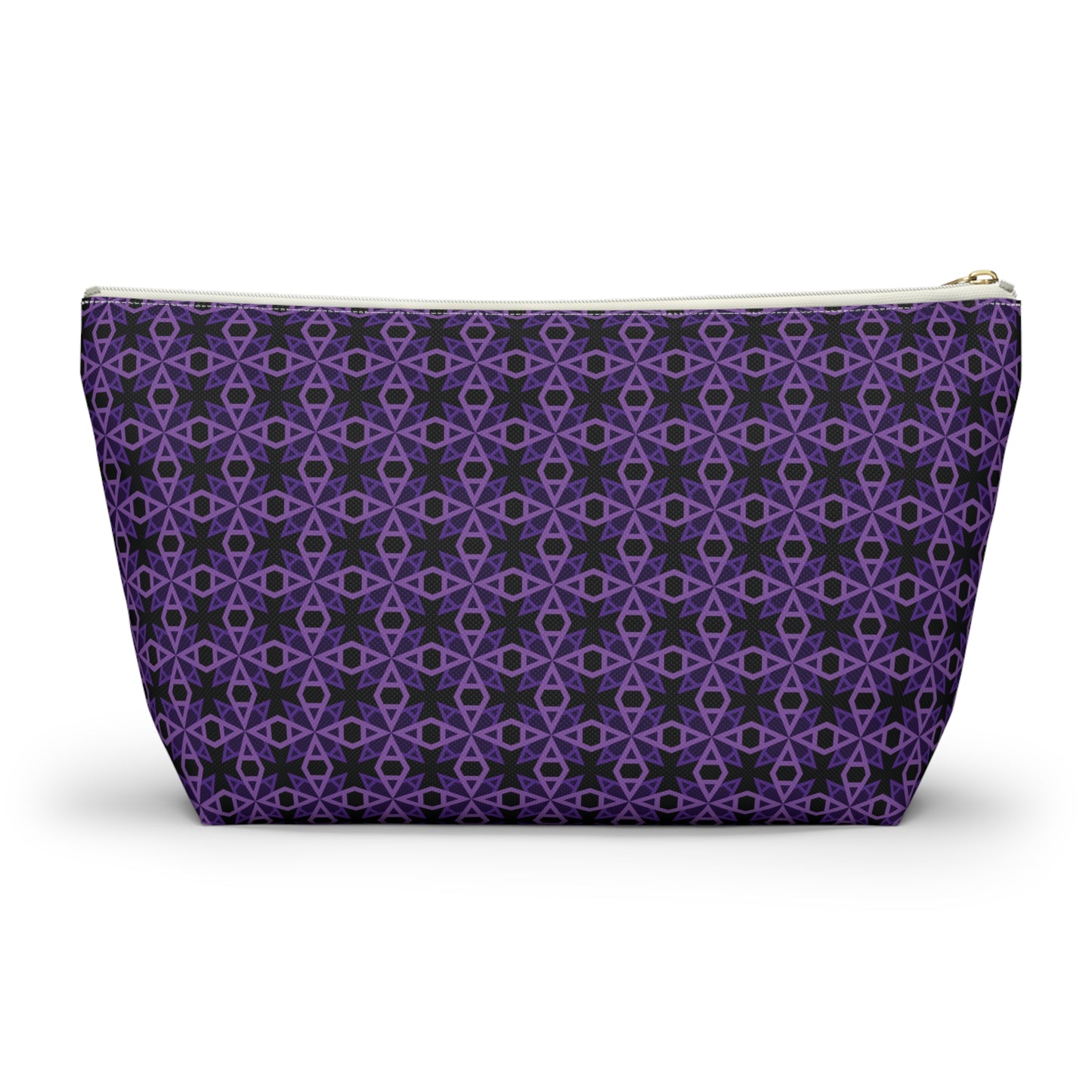 Letter Art - A - Purple - Black 000000 - Accessory Pouch w T-bottom