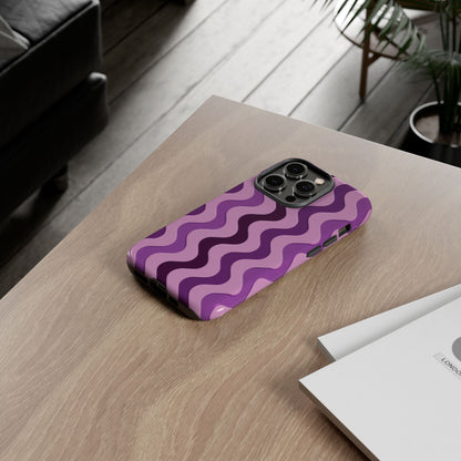 Vertical retro wavy purple and pink - Tough Cases