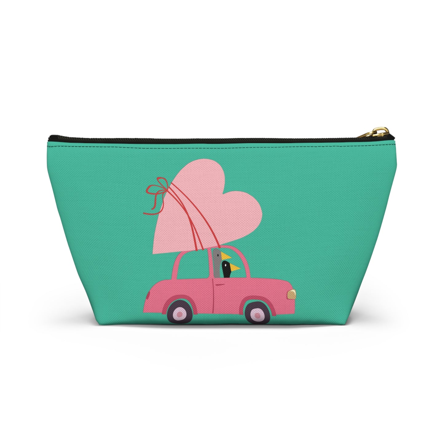 Ducks delivering some love - Logo - Turquoise 12d3ad - Accessory Pouch w T-bottom