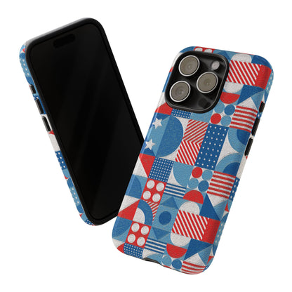 Red White and Blue Bold Pattern - BIG - Oil Paint Texture - Tough Cases